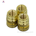 फास्टनर M4-M20knurled थ्रेडेड इंसर्ट ब्रास नट